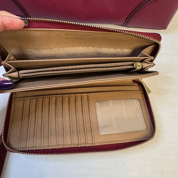 Michael Kors Mercer Gallery Large Leather Satchel & Jet Set Large Wallet EUC - Picture 16 of 16